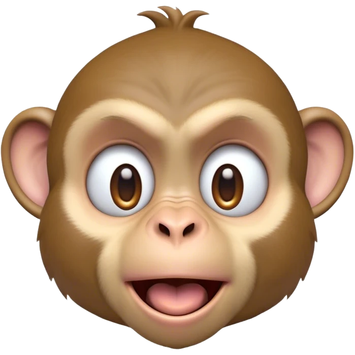 Cinematic Comical Macaque Portrait Emoji, Head tilted dramatically with an exaggeratedly shocked expression, featuring a dynamic, animated face with wide, comically expressive eyes full of humorous disbelief, Simplified yet hilariously expressive features, highly detailed, glowing with a slightly sassy glow, high shine, dramatic yet playful, stylized with an air of quirky primate attitude, soft glowing outline, capturing the essence of a meme-worthy macaque that looks ready to side-eye its way into viral fame! emoji