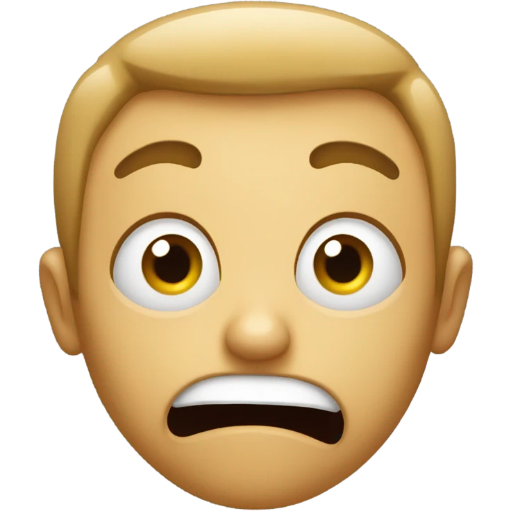 regular emoji, mouth open in shock furrowed brows emoji