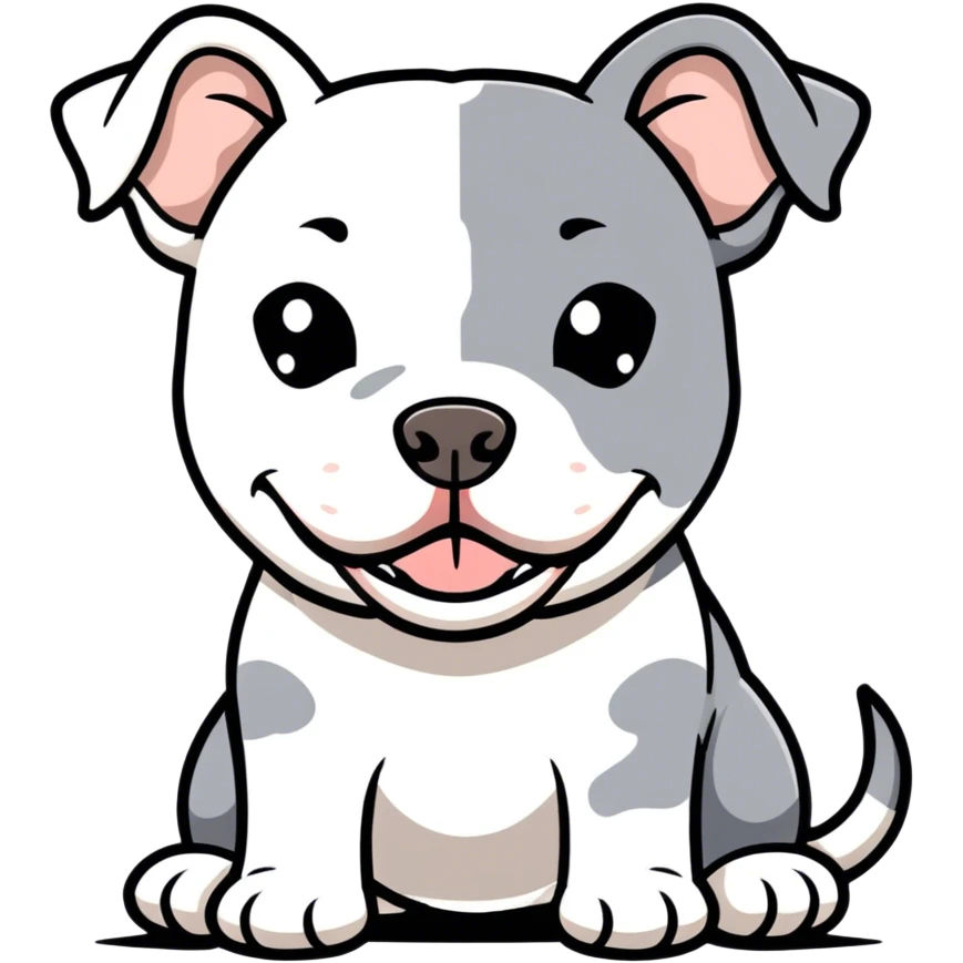 Grey and white pit bull emoji