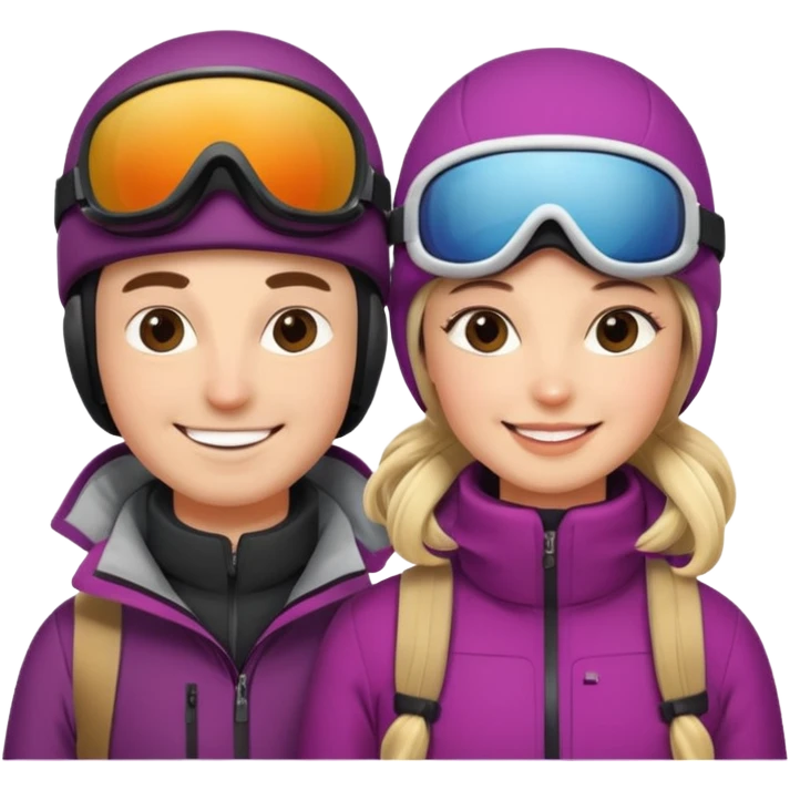 a recently marries couple skiing emoji