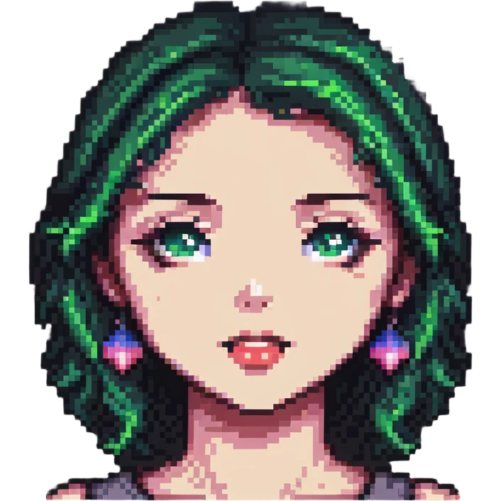 lusty face with flirty expression in pixel art style emoji