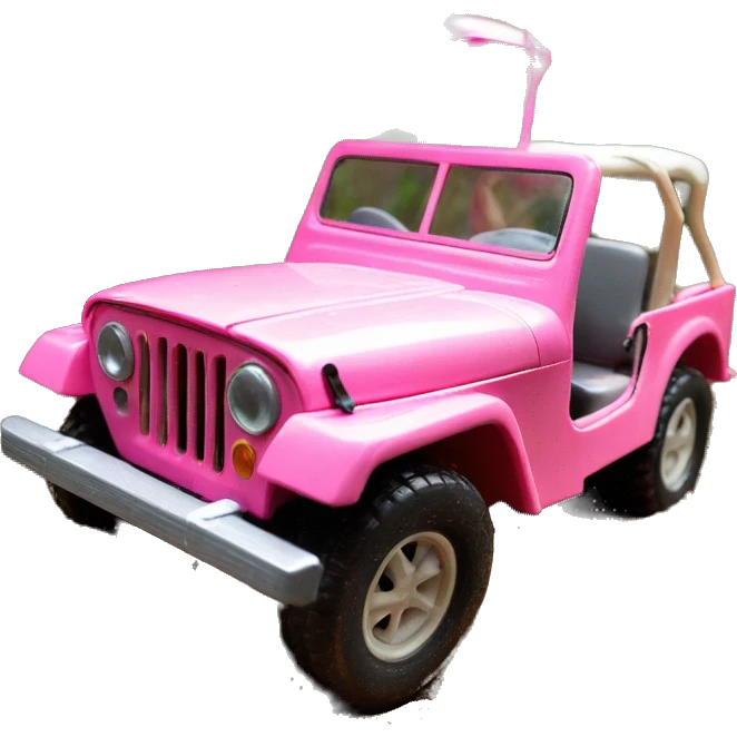 jungle tour Barbie 1963 Willy’s pearly pink cj  jeep in the mud emoji