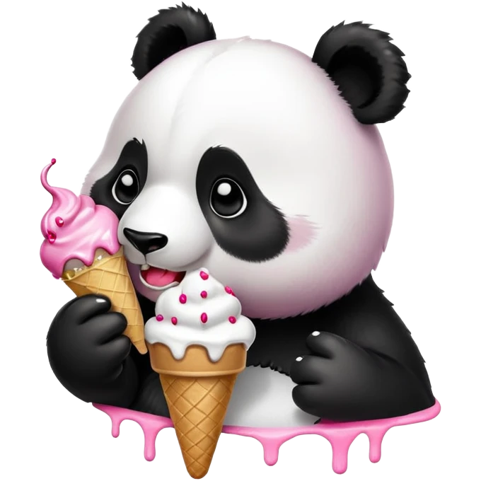 Panda eating ice cream emoji