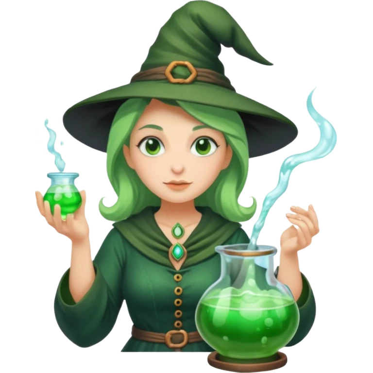 green witch cooking potion emoji