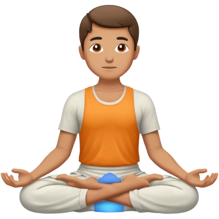 a guy meditating, peaceful, simple emoji
