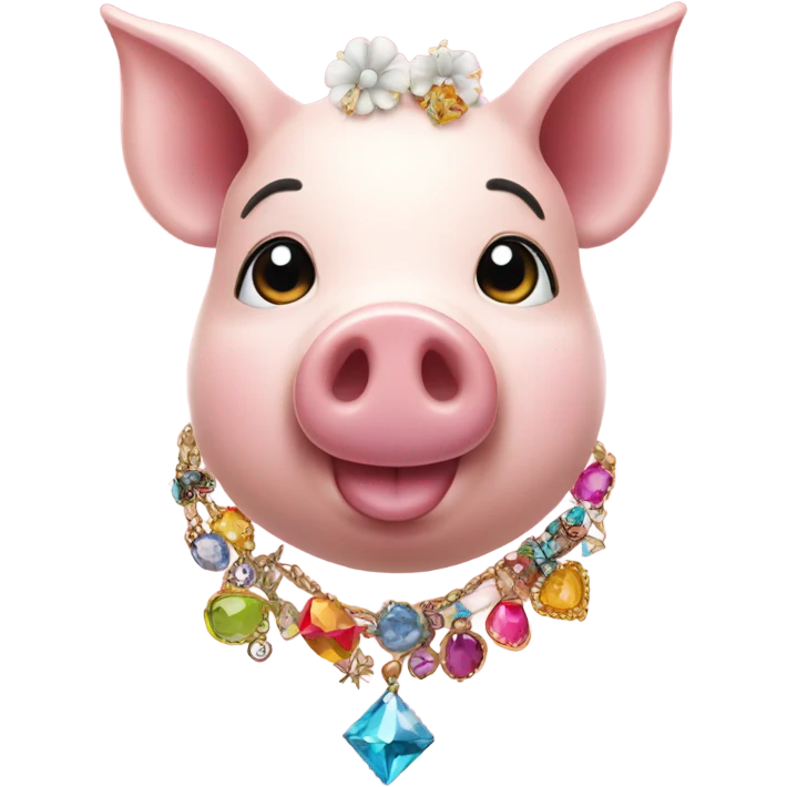 Pig with jewelry emoji