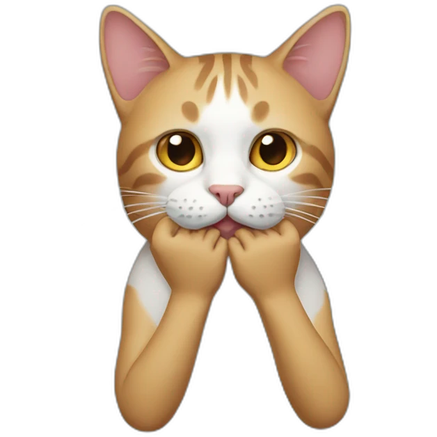 Cat hands head emoji