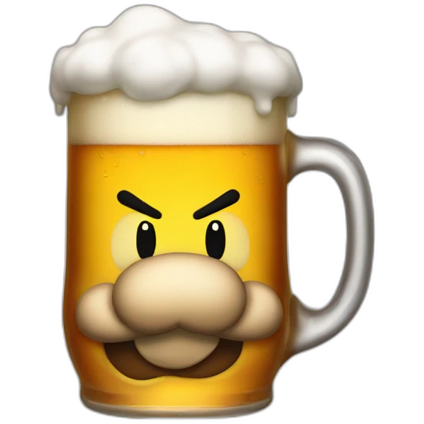 Mario drinking a beer  emoji