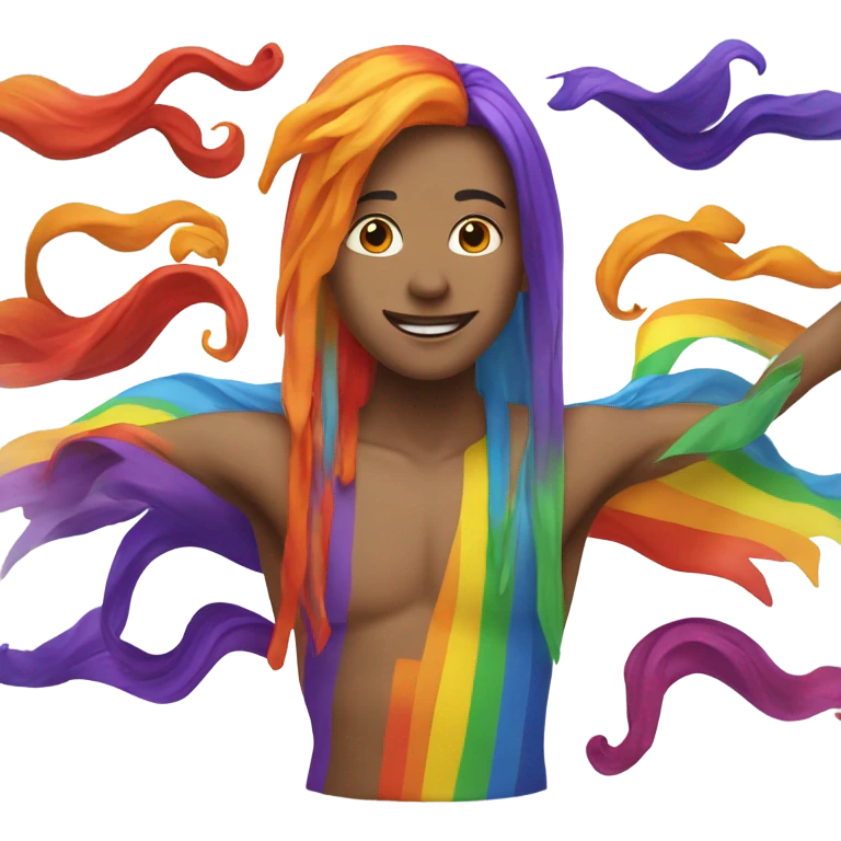 Rainbow hair emoji