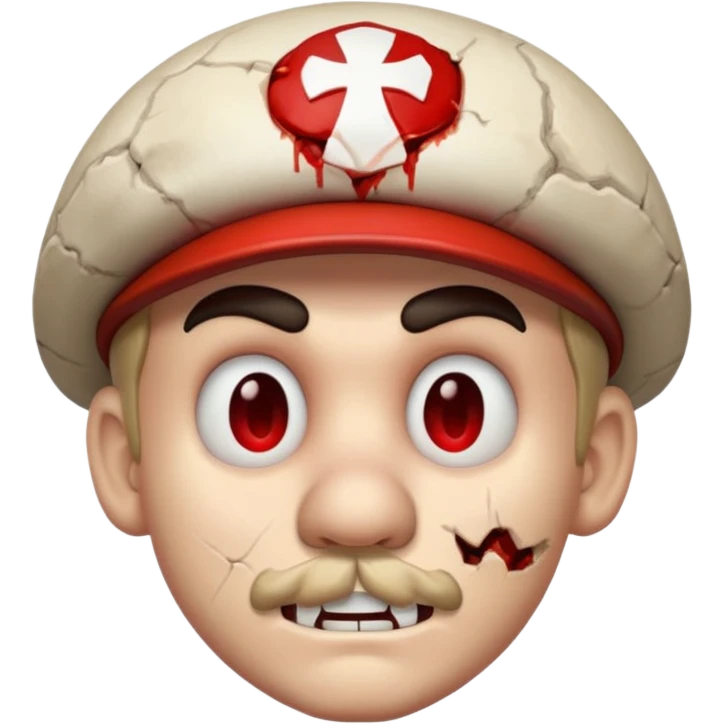 Mario broken skull bloody emoji