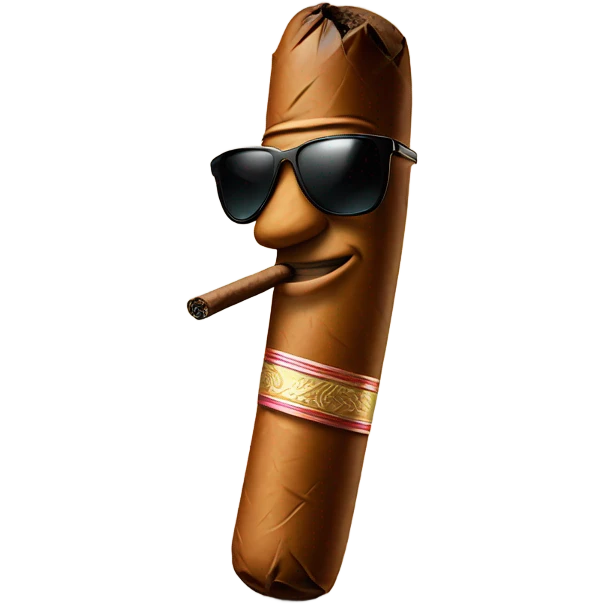 A cigar with sunglasses on  emoji