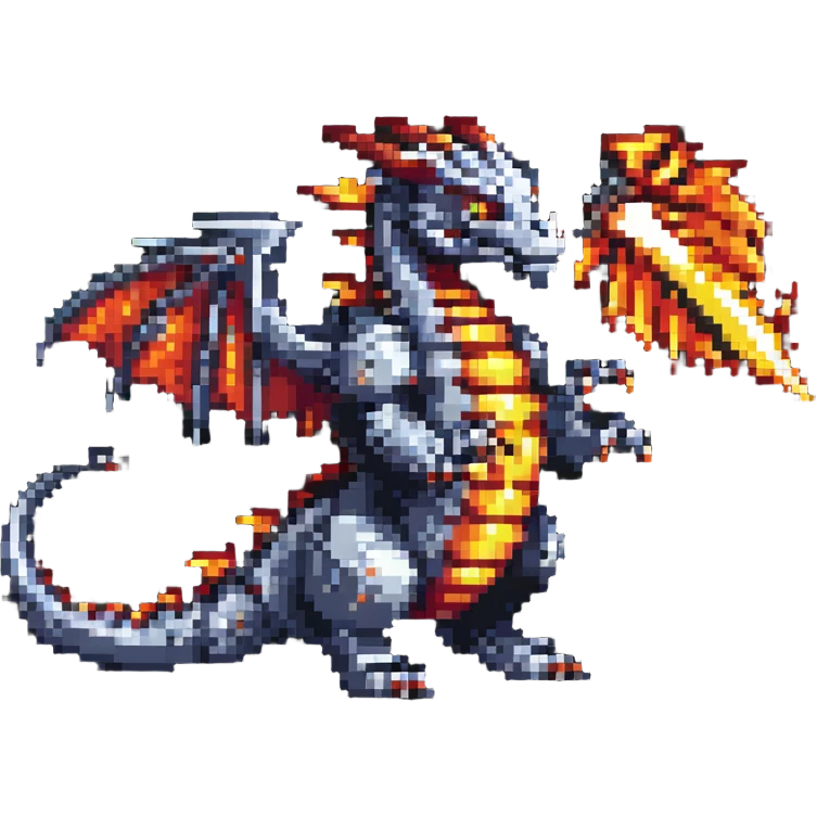 robot dragon breathing fire emoji