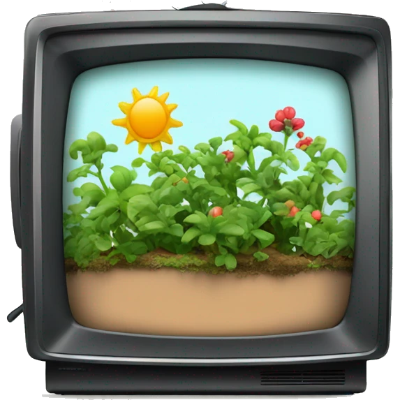 flat screen tv with plants growing out  emoji