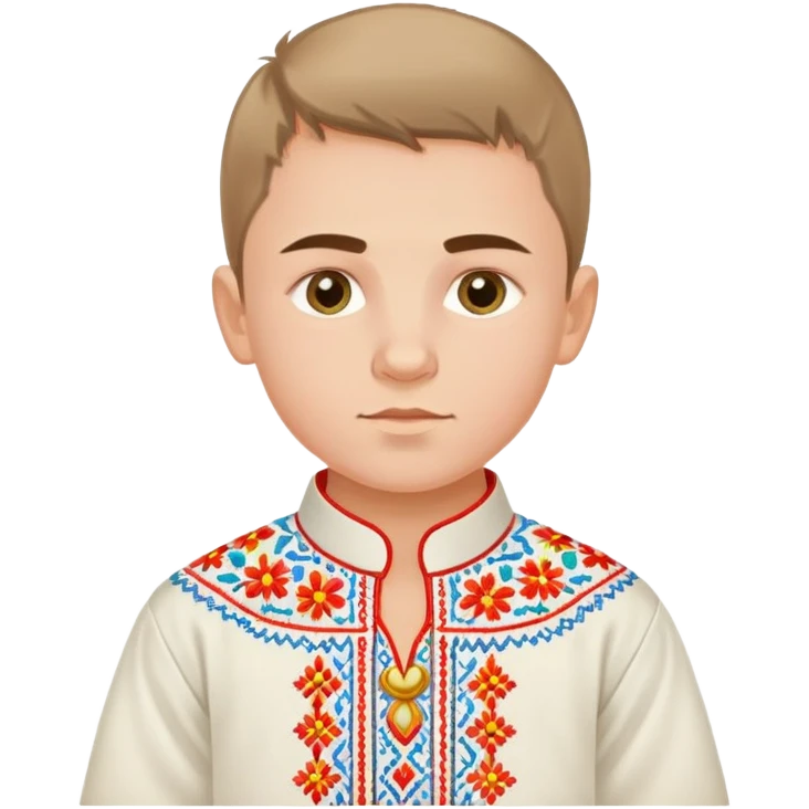 Ukrainian boy in traditional embroidered vyshyvanka shirt emoji