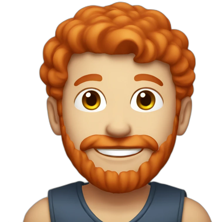 Happy merchant red head emoji