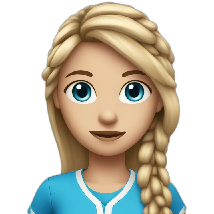 pretty tennis player with big blue eyes and long hair emoji