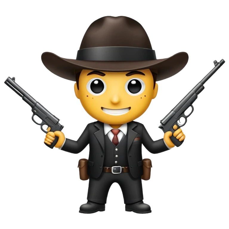 Un castor gangster con un arma emoji