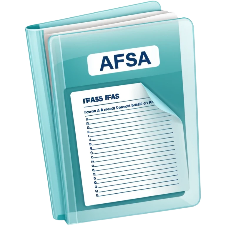 FAFSA info file - Transparent translucent plastic folder emoji