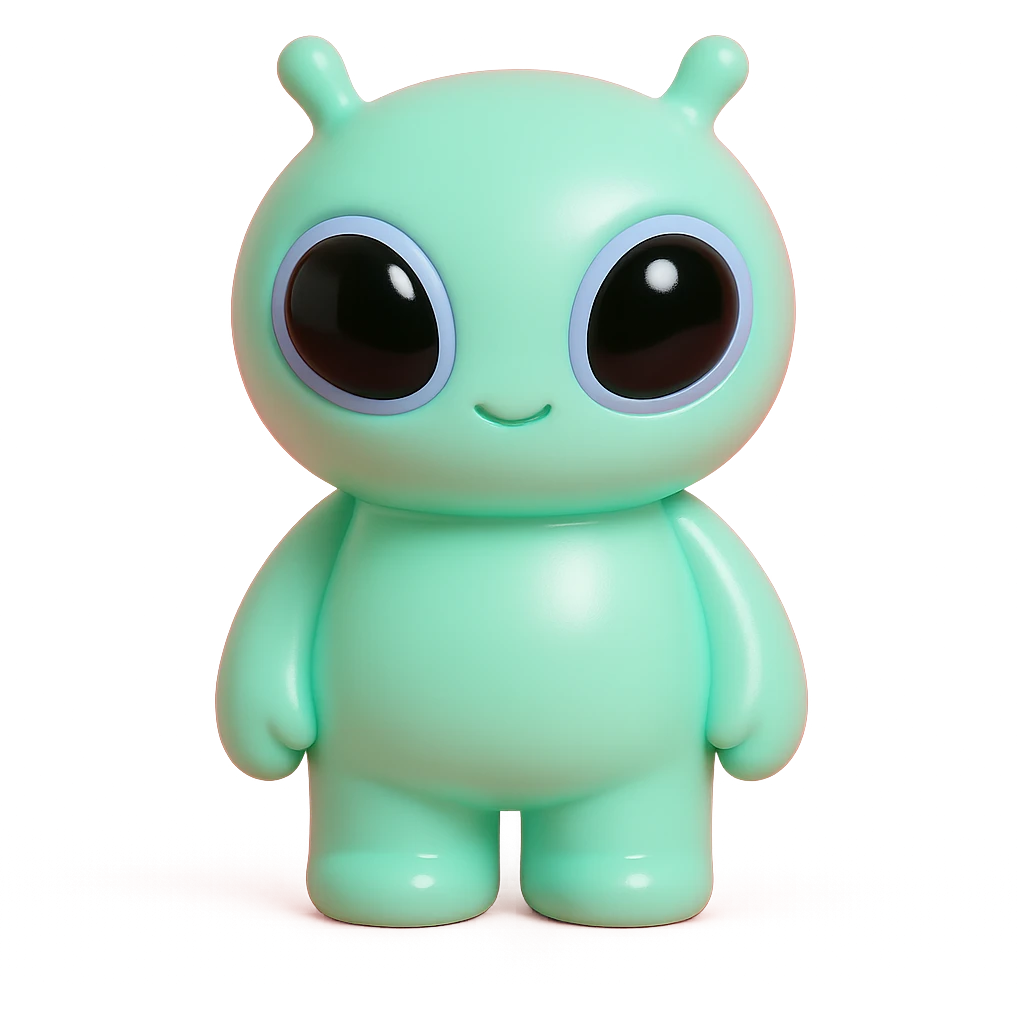 friendly alien character with big eyes emoji