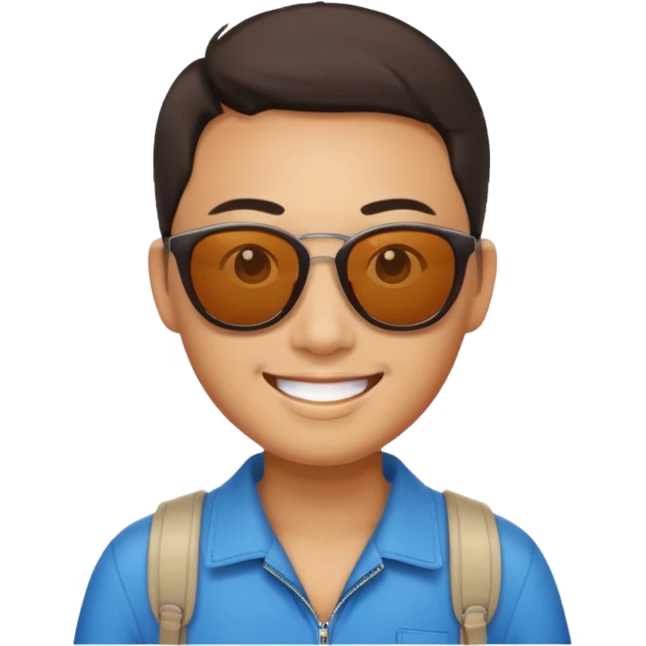 Photorealistic Chinese tourist wearing sunglasses emoji