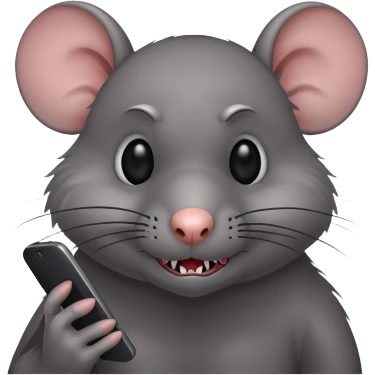 Evil rat on phone emoji