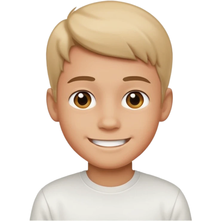 smiling boy in white shirt emoji