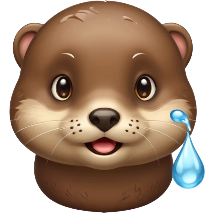 otter with a drop of sweat, surprised face emoji