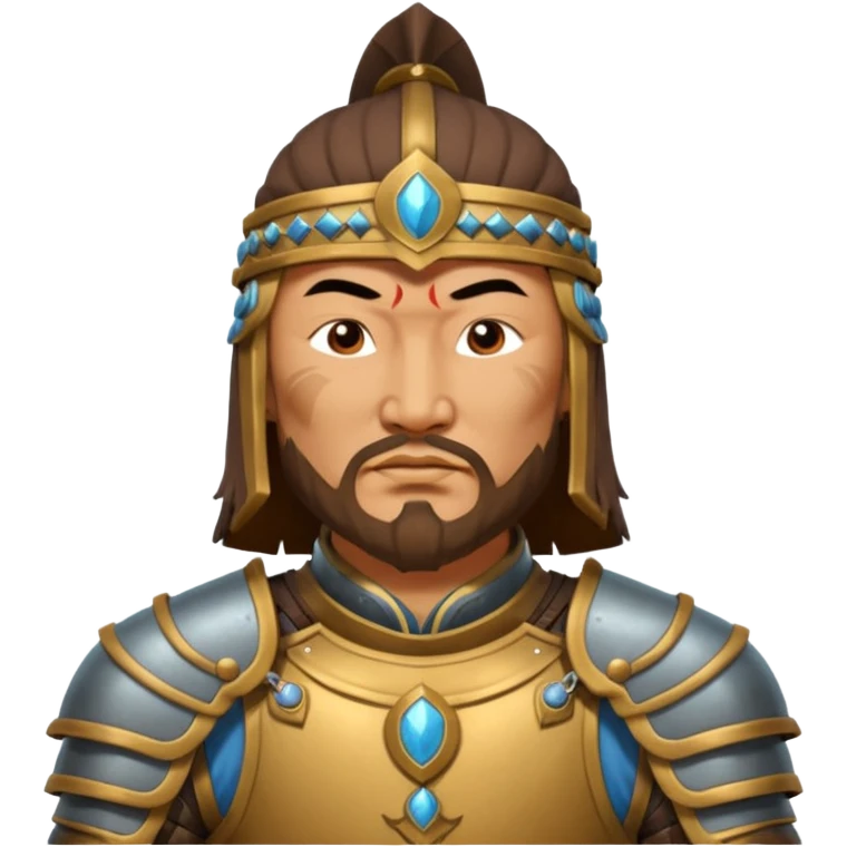 portrait of Genghis Khan in armor 3/4 emoji