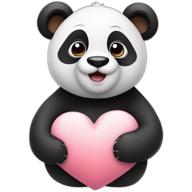 Panda with heart emoji