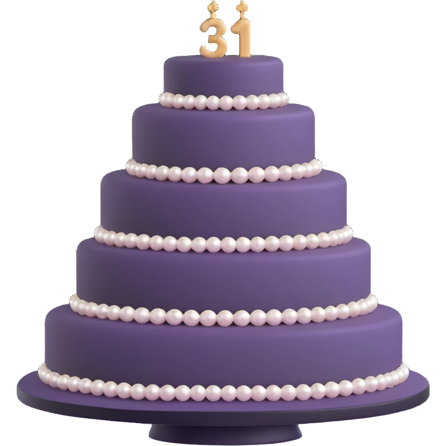 three-tier light pink cake decorated with pearls emoji