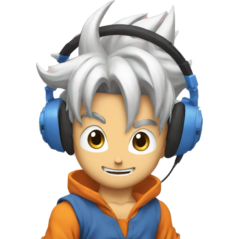 Son Goku with headphones emoji