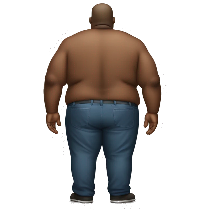 Big fat man with a very large back emoji