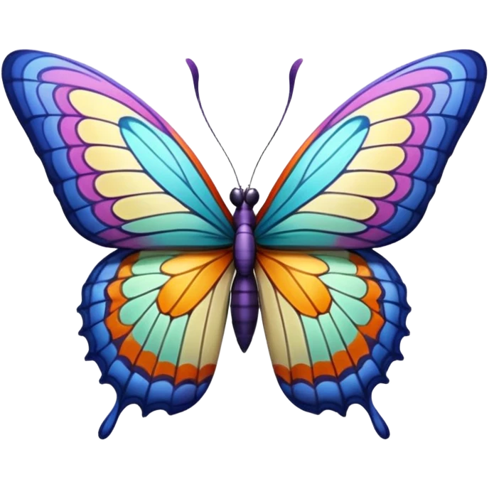 Still life, 3D rebdering, Ultra detailed winged butterfly emoji
