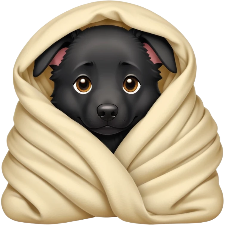 Blackshepherd dog wrapped ima. Blanket emoji