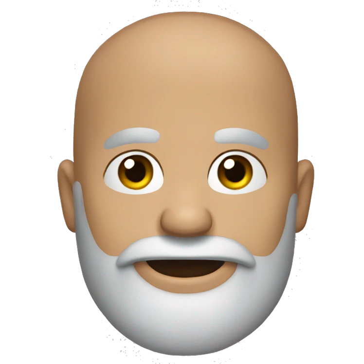 bald, big beard, grey emoji