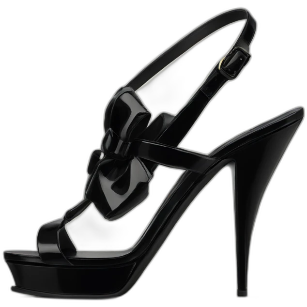 Ysl sandal tribute black patent emoji