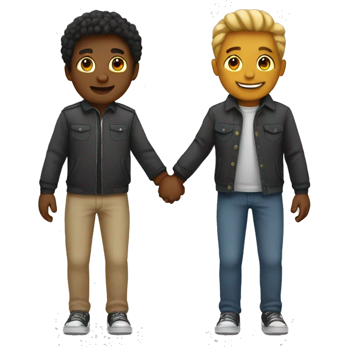 Two friends holding hands emoji