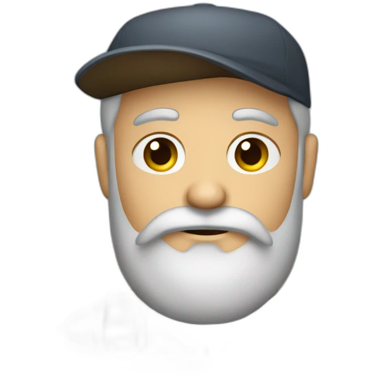 mature man with beard and English cap emoji