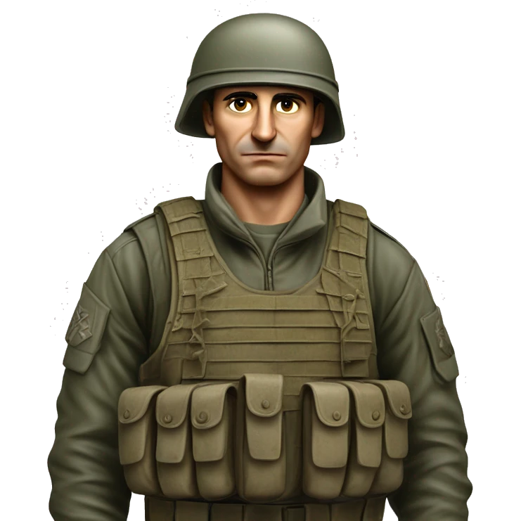 A serious Serbian resistance soldier 1990 photorealistic emoji