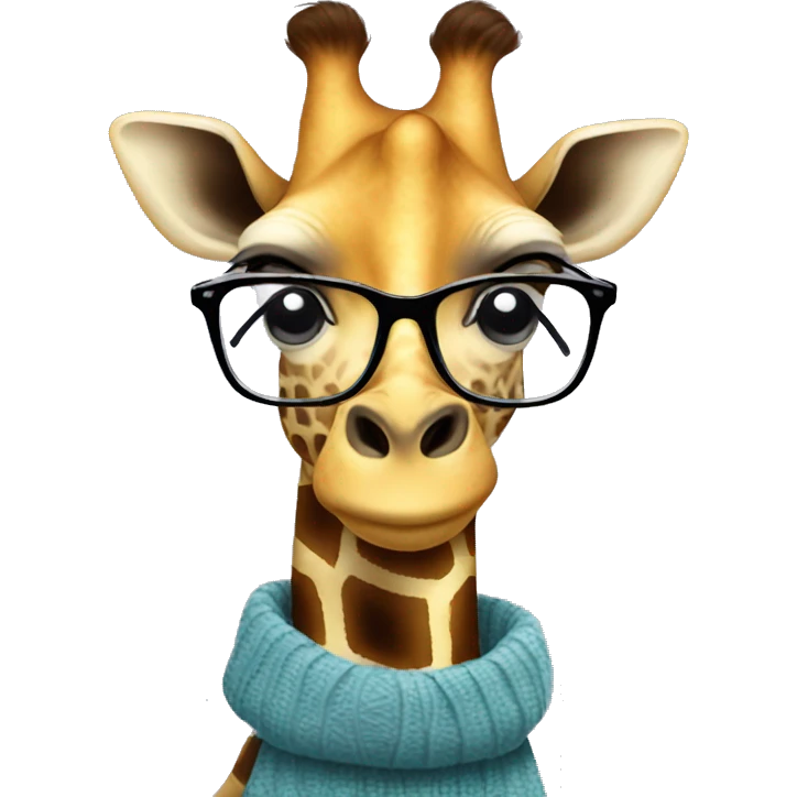 giraffe with glasses emoji