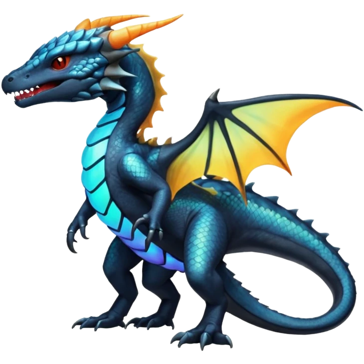 Shiny Horned Heliolisk-Salandit-Amaura-Fakémon-hybrid-creature (full body)  emoji