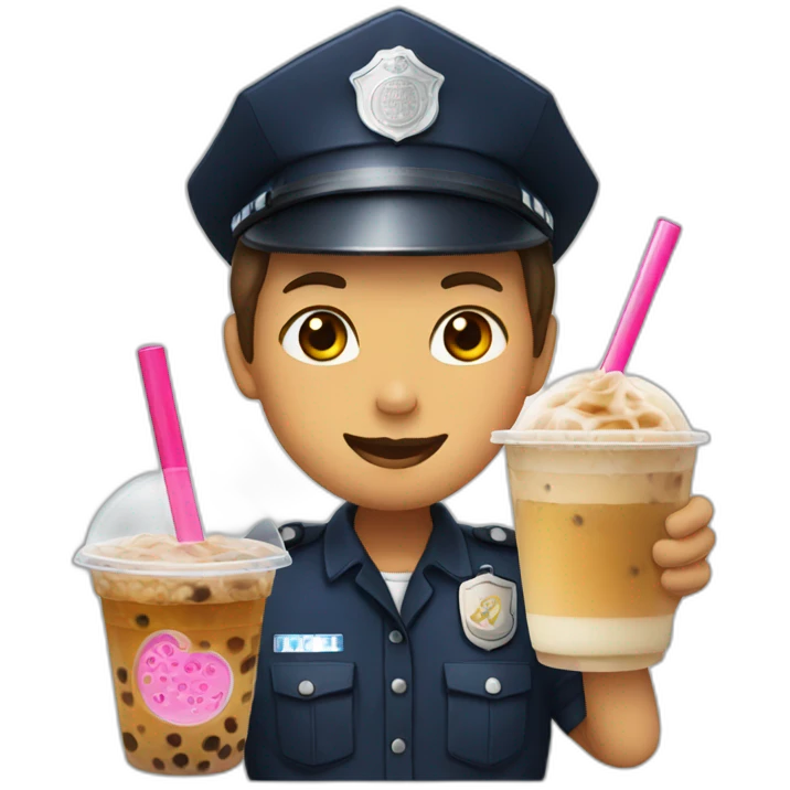 Police with bubble tea emoji