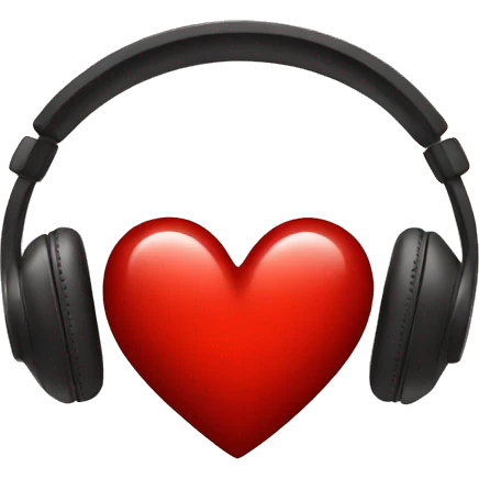 a red heart with headphone emoji
