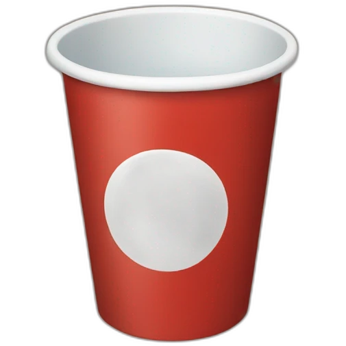 Red cup with a white circle emoji