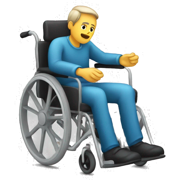 person in wheelchair sick old emoji