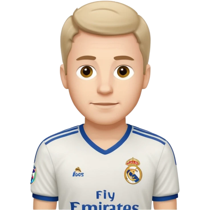 White Male wearing Real Madrid jersey emoji