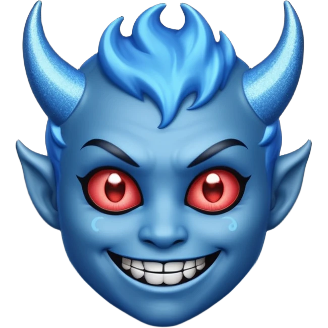 glitter azul little devil emoji