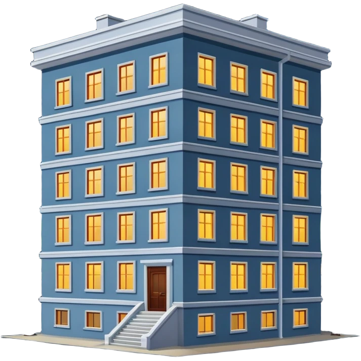 a five-story Soviet-era panel house in the night  emoji