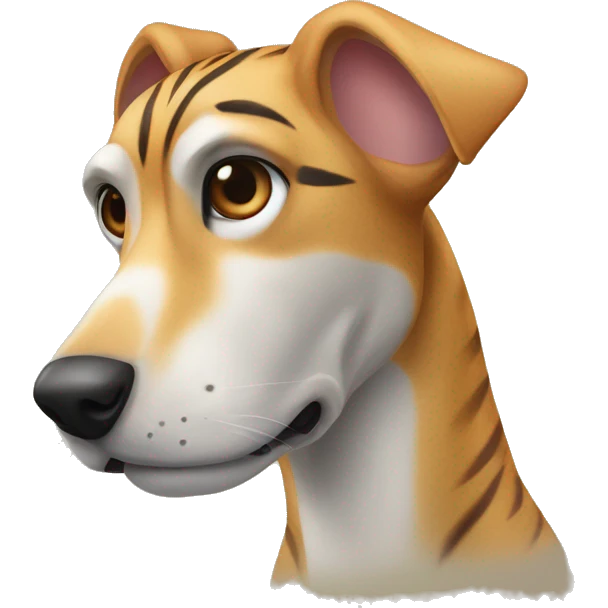 Fawn tiger greyhound with pawls up emoji