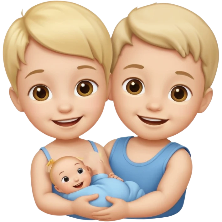 Baby boy and girl cartoon emoji